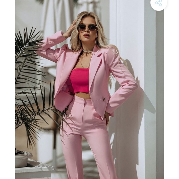 Elagia Jackets & Blazers - Pink Double Breasted suit 2 Piece